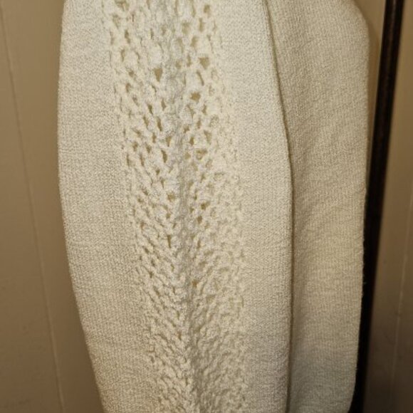 BROWNSTONE STUDIO White Open Weave Knit Sweater Ladies L - Picture 6 of 6